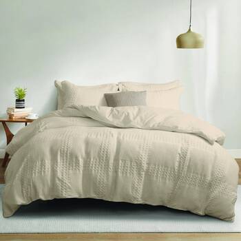 Bas Phillips Berkshire Cotton Waffle Duvet/Quilt Cover Set Birch