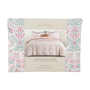 3pc Bas Phillips Quilt Cover/Pillowcases Bedding Set Winter Delicates