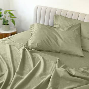 Odyssey Living Bamboo Blend Home Bedding Sheet Set w/Pillowcase Olive
