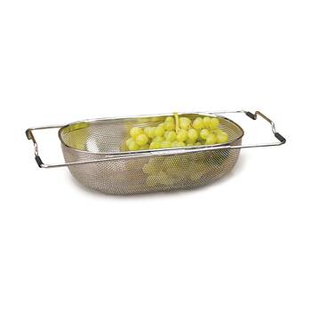 R.S.V.P. Extendable Stainless Steel Pierced In-Sink Drainer 36.5-to-56cm