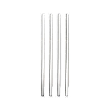 4pc R.S.V.P. Stainless Steel Reusable Smoothie Drink Straws Set Silver 22cm