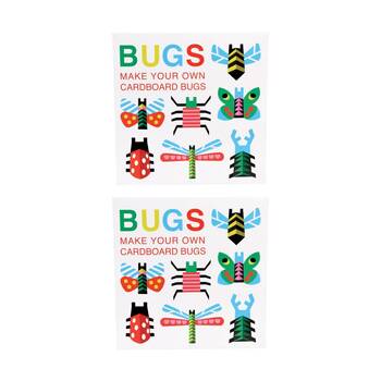 2x 10pc Rex London Cardboard Make Your Own Bugs Craft Kit Sheets Kids 3y+