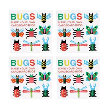 4x 10pc Rex London Cardboard Make Your Own Bugs Craft Kit Sheets Kids 3y+