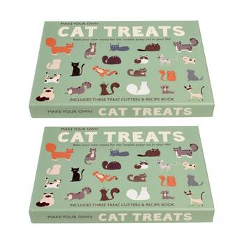 2PK Rex London Make Your Own Cat Treat Kit Cutters Recipe Book Gift Box