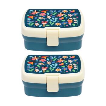 2PK Rex London Kids Fairy Lunch Box W/ Removable Tray & Multiple Compartments