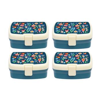 4PK Rex London Kids Fairy Lunch Box W/ Removable Tray & Multiple Compartments