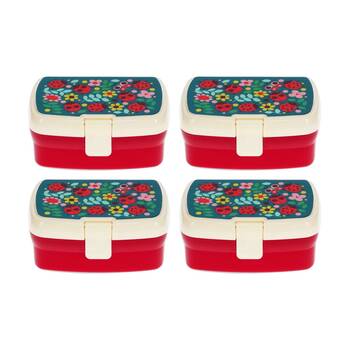 4PK Rex London Lunch Box Ladybird Design Kids Food Storage 3y+ 17x13x7.5cm