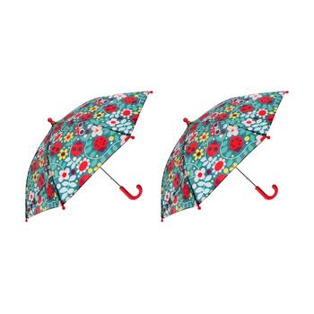 2PK Rex London Child Umbrella Ladybird Pattern Safe Lightweight Kids 3y+