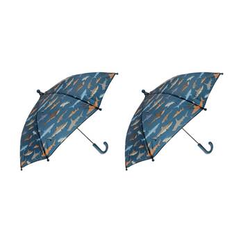 2PK Rex London Child Umbrella Sharks Design Child-Safe Lightweight 65cm 3y+