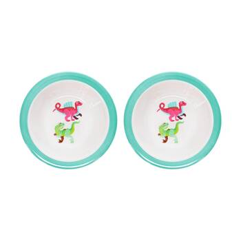 2PK Rex London Melamine Bowl Baby Dinos Dishwasher Safe Toddler Size 16.5cm
