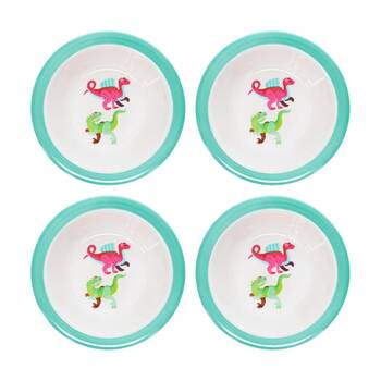 4PK Rex London Melamine Bowl Baby Dinos Dishwasher Safe Toddler Size 16.5cm