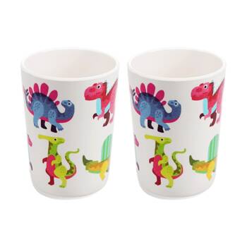 2PK Rex London Melamine Beaker Baby Dinos Toddler Cup Durable Dishwasher 200ml