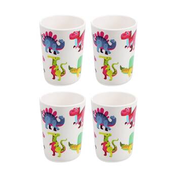 4PK Rex London Melamine Beaker Baby Dinos Toddler Cup Durable Dishwasher 200ml