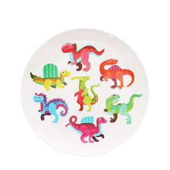 Rex London Melamine Plate Baby Dinos Durable Food Dining Serveware 21.5cm