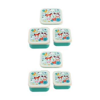 2x 3pc Rex London Snack Box Set Farmyard Nesting Lunch Boxes Assorted Sizes