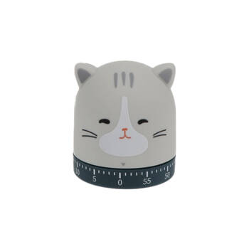 Rex London Wind-Up Kitchen Timer Cat-Shaped Compact Accessory 6x6.7cm