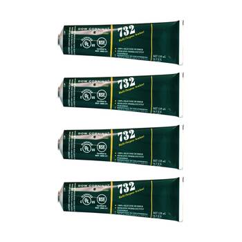 4PK Dow Corning 139Ml Silastic Silicone White 732 Multi Sealant