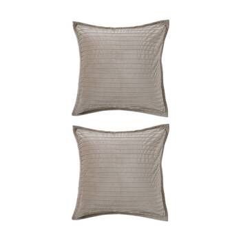 2PK Bianca Saphira Beige/Brown Latte Velvet European Pillowcase 65x65cm