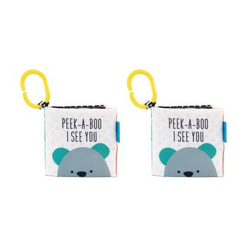 2PK Sassy Baby Peek-a-Boo Book Interactive Board for Infant Playful Learning