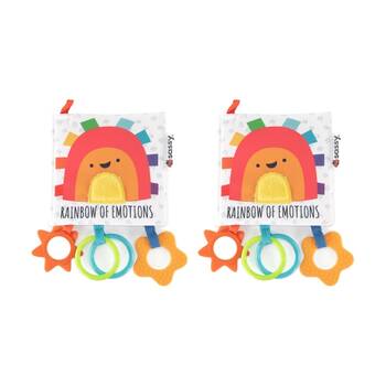 2PK Sassy Baby Rainbow Of Emotions Book Interactive Sensory Newborn Plus 21cm