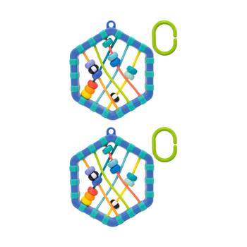 2PK Sassy Baby Busy B&s Sensory Fidget Toy With Beads 6 Months+ 15cm