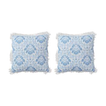 2PK LVD Anaya Blue/White Decorative Home/Living Decor Cushion/Pillow 50x50cm