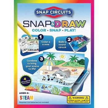 Snap Circuits Snap and Draw STEM Circuit Kit Colouring Kids 4 Plus Interactive Toy Kit.