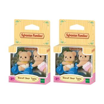 2PK Sylvanian Families Biscuit Bear Twins Figurine Kids/Toddler Toy 3y+