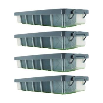 4PK Braz 6 Divided Compartment Storage Container W/ Secure Clip Lid 10.5L Assrtd