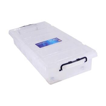 Braz 6 Compartment Underbed Storage Box W/ Lid & Handle 89x37x12cm Clear