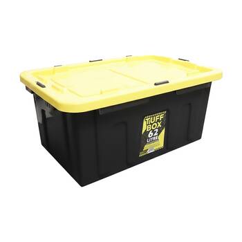 Tuff Box Heavy Duty Industrial Storage Container W/ Latches & Lid 62L