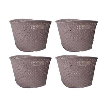 4PK Braz Home Organisation Storage Oval Rattan Basket Small 36x26x18cm Assorted