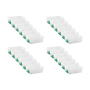 24PK Braz Home Organisation Storage Vienna Basket 1L 17x12x6cm White