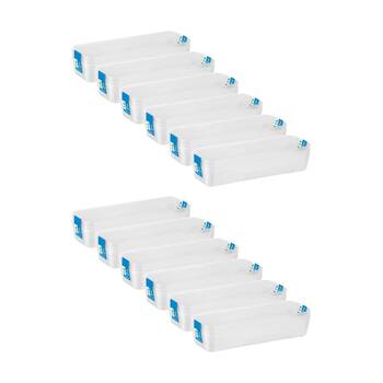 12x 3pc Store More Plastic Storage Drawer Organiser Trays 26x8x4cm Clear