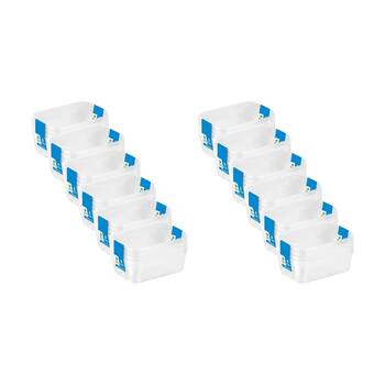 12x 4pc Store More Plastic Storage Drawer Organiser Trays 12x8x4cm Clear