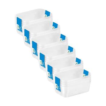 6x 4pc Store More Plastic Storage Drawer Organiser Trays 12x8x4cm Clear