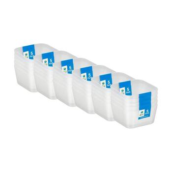 6x 5pc Store More Plastic Storage Drawer Organiser Trays 8x8x4cm Clear