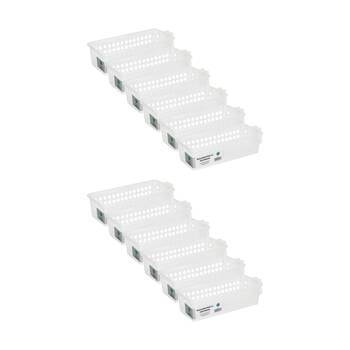 12PK Braz Home Organisation Storage Vienna Basket W/ Handles 33x12x8cm White