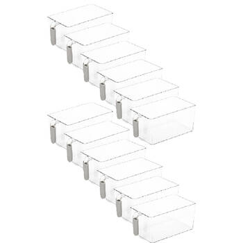 12PK Braz Stack Food Drink Storage Container Basket W/ Handle 30.5x17.8x11.2cm