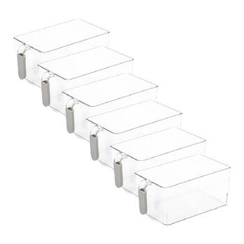 6PK Braz Stack Food Drink Storage Container Basket W/ Handle 30.5x17.8x11.2cm