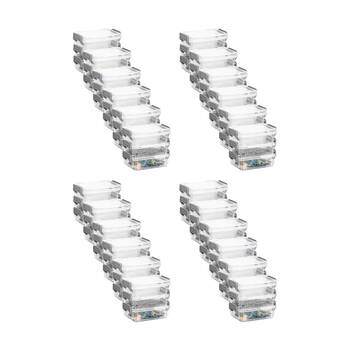 24x 3pc Braz Plastic Stack Container Storage Box W/ Clip on Lid 12x8x12cm Clear