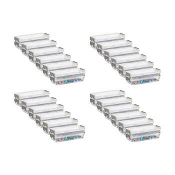 24x 2pc Braz Plastic Stack Container Storage Box W/ Clip on Lid 20x8x6cm Clear