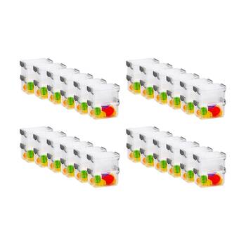 24x 2pc Braz Plastic Stack Container Storage Box W/ Clip on Lid 12x8x12cm Clear