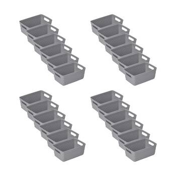 24PK Braz Home Organisation Plastic Thatch Storage Basket 16x10x7cm 1L Assorted