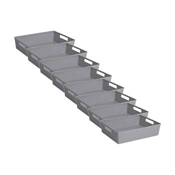 8PK Braz Home Organisation Plastic Thatch Storage Basket 32x25x9cm 7L Assorted