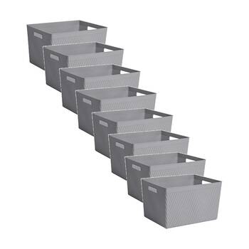 8PK Braz Home Organisation Plastic Thatch Storage Basket 35x26x21cm 19L Assorted