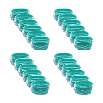24PK Braz Home Organisation Plastic Storage Belle Basket Rect 23x17x12cm Assrtd