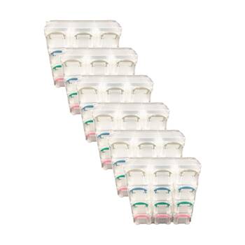 6PK Braz Plastic Clip Storage Unit 12 Section Organiser W/ Coloured Handles