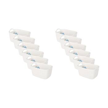 12PK Braz Home Organisation Fabric Storage Jute Basket 31x21cm 8L Assorted