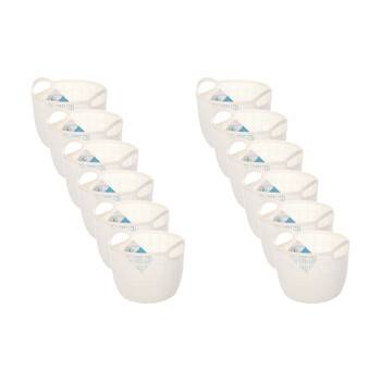 12PK Braz Home Organisation Fabric Storage Jute Basket 19.5x15.5cm 3L Assorted